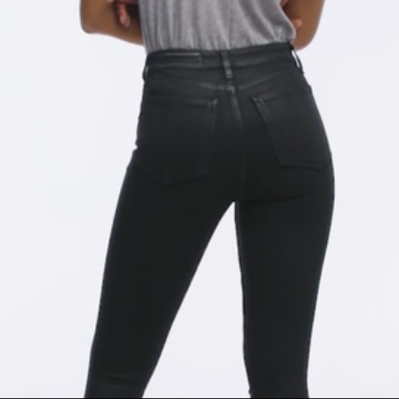 NWT RAG & BONE NINA BLACK COATED LEATHER LOOK HIGH RISE SKINNY JEANS SIZE 32 - Picture 5 of 7